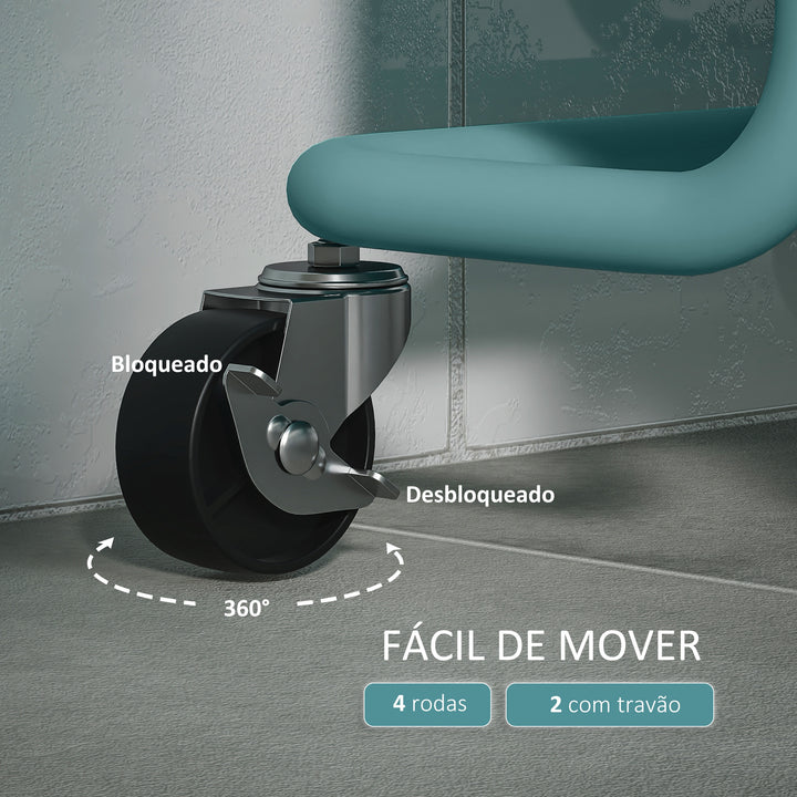 Carrinho de Cozinha de Aço Carrinho de Armazenamento com 4 Ganchos 3 Cestas Removíveis 3 Caixas Suspensas e Travões para Casa de Banho Sala de Estar Dormitório 42x38x86,5cm Preto