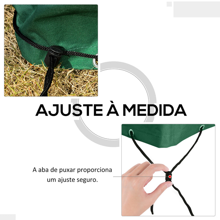 Capa para Baloiço de Jardim Capa de Proteção para Baloiço com Cordas Ajustáveis Impermeável Anti UV 240x133x185 cm Verde