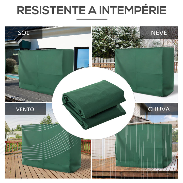 Capa para Baloiço de Jardim Capa de Proteção para Baloiço com Cordas Ajustáveis Impermeável Anti UV 240x133x185 cm Verde