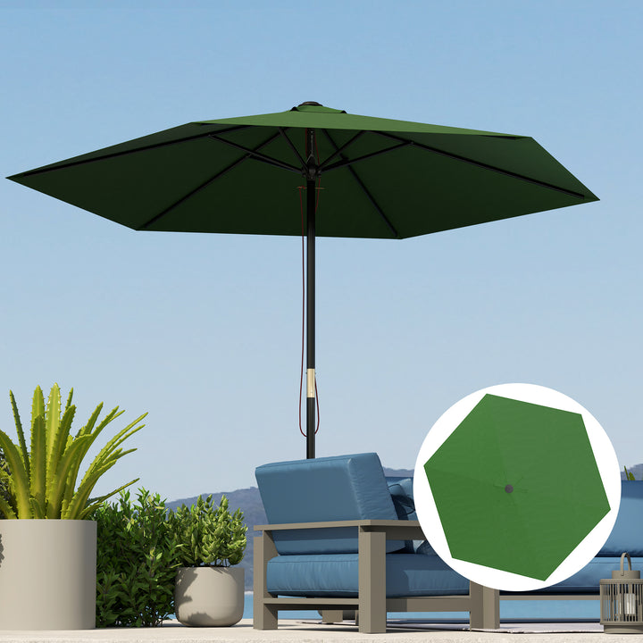 Toldo de Substituição para Chapéu de Sol de 3m Toldo para Chapéu de Sol com Ventilação Superior Proteção UV 30+ Toldo de Substituição para Chapéu de Sol de Poliéster para Exteriores Verde