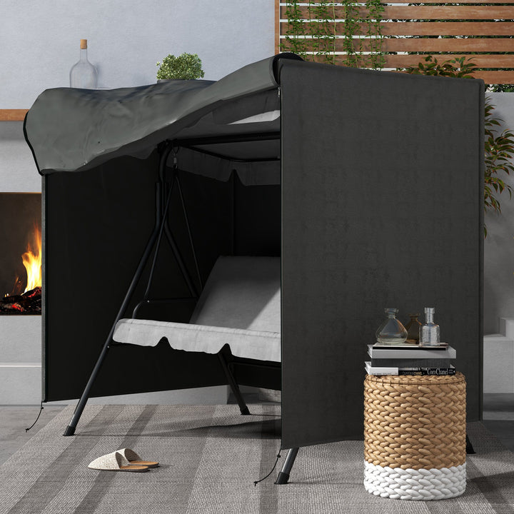 Capa para Móveis de Jardim Capa Protetora para Baloiços de Exterior com Fecho de Correr 177x114x152 cm Cinza Escuro