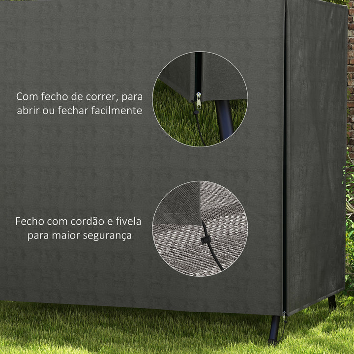 Capa para Móveis de Jardim Capa Protetora para Baloiços de Exterior com Fecho de Correr 177x114x152 cm Cinza Escuro