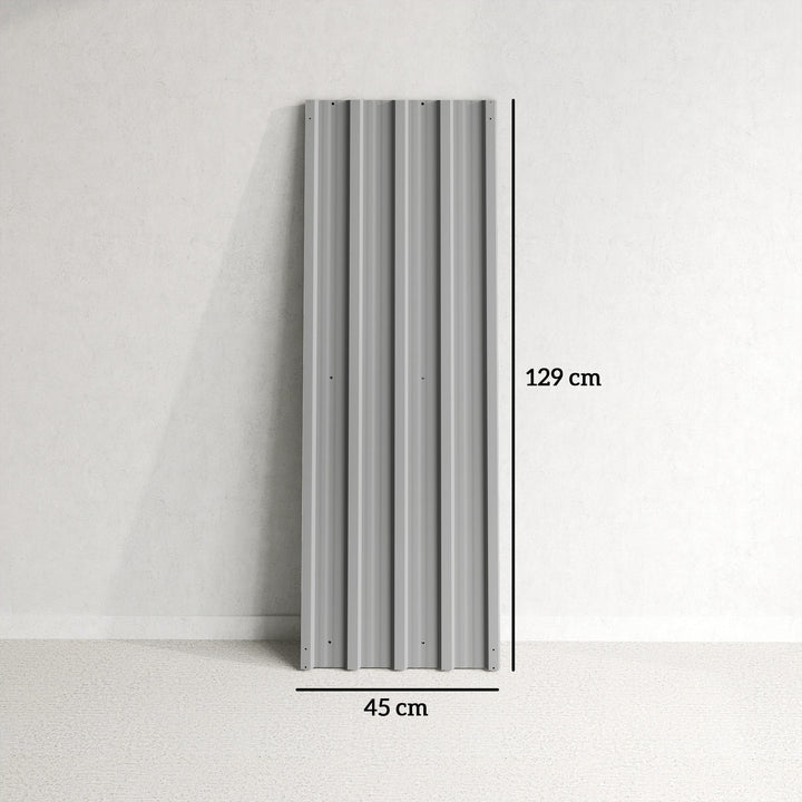 Conjunto de 12 Painéis para Teto de Aço Galvanizado Chapas Perfiladas de Teto 7m² para Abrigo de Ferramentas Abrigo Exterior 129x45 cm Cinzento Claro