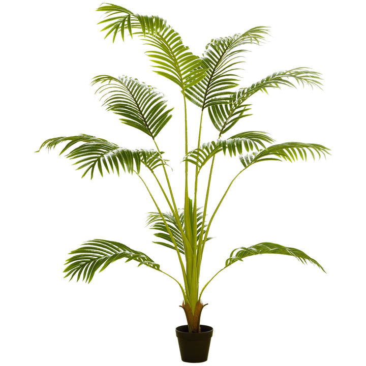 Palmeira Areca Artificial 170cm Planta Artificial com 11 Folhas Realistas e Vaso de Plástico Decoração para Interior e Exterior para Sala de Estar Escritório Ø15x170 cm Verde