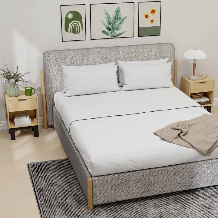 Conjunto de 2 Mesas de Cabeceira Estreitas Mesas de Cabeceira Modernas com Gaveta e Prateleira Aberta para Quarto Sala 35x26x50 cm Carvalho
