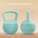 Kettlebell de 6 kg Pesa Russa Preenchida de Areia Metálica e Alça Antiderrapante para Treino de Musculação em Casa Ginásio 19x19x28 cm Verde