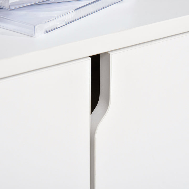Móvel de TV para Televisores de até 42” Móvel de Sala de Estar Moderno com Armário de Dupla Porta e 3 Compartimentos Abertos 120x30x41cm Branco