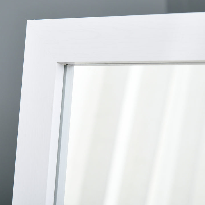Espelho de pé de Corpo Inteiro Retangular Espelho de Parede com 2 Formas de Uso para Dormitórios Sala de Estar Corredor 37x48x152cm Branco