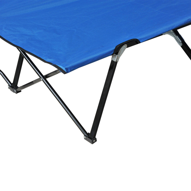 Cama Dobrável de Campismo com 2 Lugares Cama Dupla Portátil com Bolsa de Transporte Carga 136 kg 193x125x40cm Azul