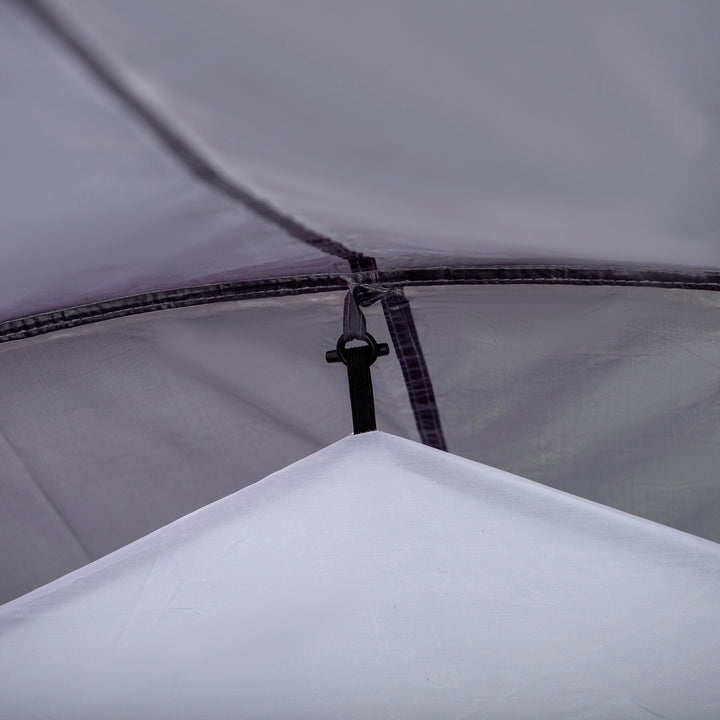 Tenda de Campismo para 2-3 Pessoas Tenda de Campismo Dobrável à Prova d'Agua e à Prova de UV 20+ com Vestíbulo 426x206x154 cm Cinza Escuro