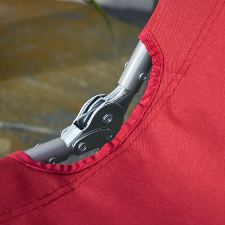 Espreguiçadeira Dobrável Espreguiçadeira de Jardim com Encosto Ajustável em 5 Posições Peso Máximo 120 kg para Terraço Piscina Praia 187x55x24 cm Vermelho