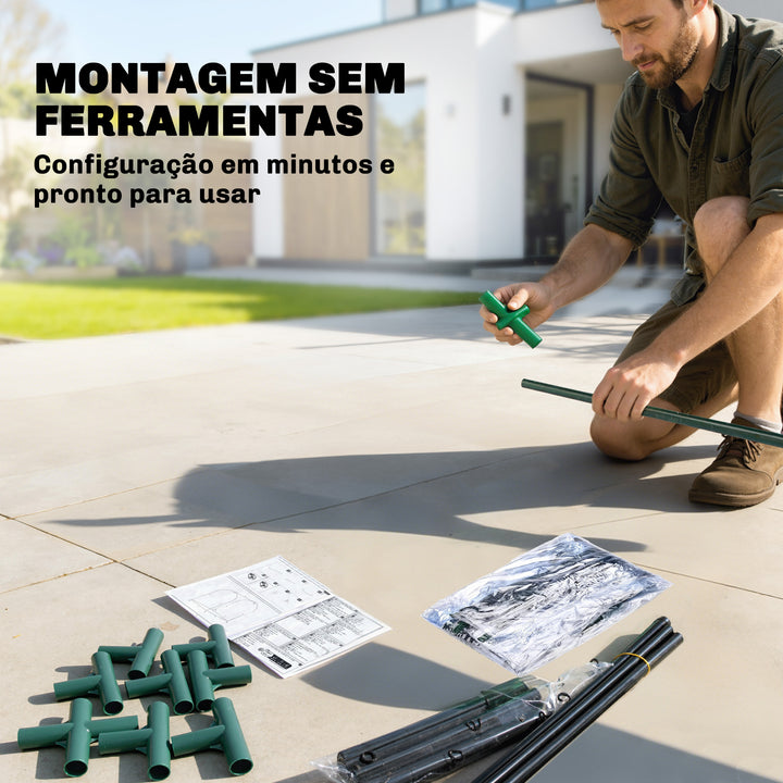 Mini Estufa com Bolsa de Plantação, 68x50x70 cm Estufa Pequena Portátil para Interior e Exterior com Porta Enrolável Estrutura em Aço Impermeável para Jardim, Varanda ou Pátio Verde