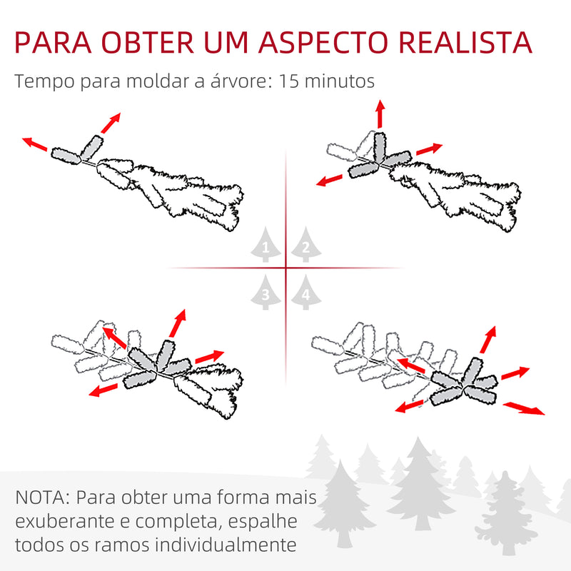 Árvore de Natal Estreita Árvore de Natal Tipo Lápis de 150 cm com Base Dobrável e 317 Ramos para Escritório Verde