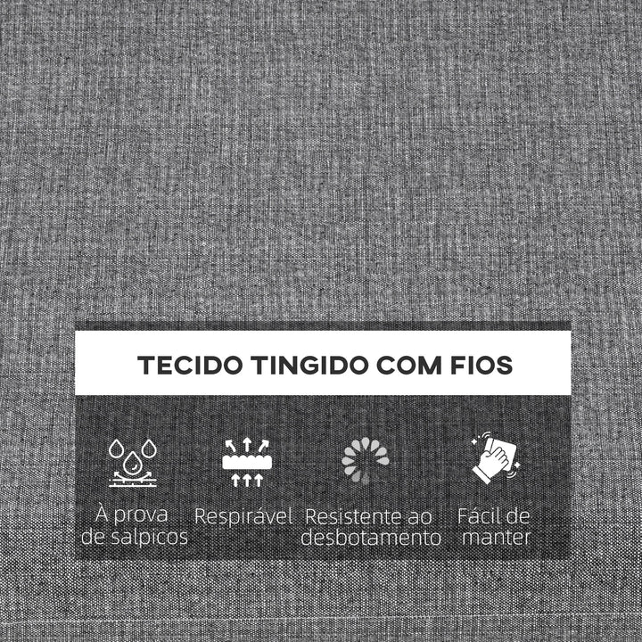 Conjunto de Almofadas para Cadeiras 47x47x7 cm Conjunto de 4 Peças Almofadas para Cadeiras de Jardim Impermeáveis e com Proteção UV 50+ para Interior e Exterior Cinza