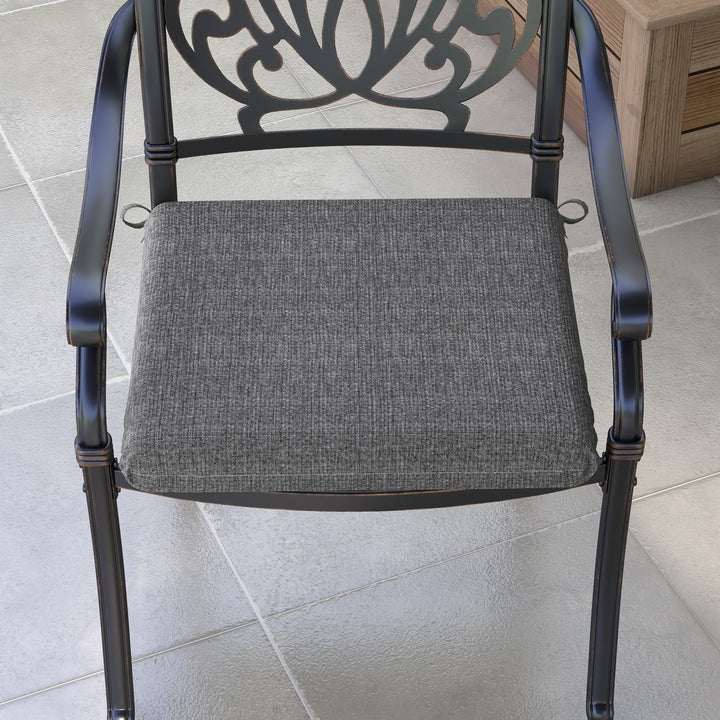 Conjunto de Almofadas para Cadeiras 47x47x7 cm Conjunto de 4 Peças Almofadas para Cadeiras de Jardim Impermeáveis e com Proteção UV 50+ para Interior e Exterior Cinza