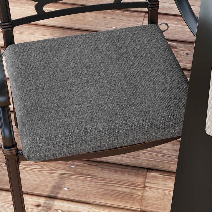 Conjunto de Almofadas para Cadeiras 47x47x7 cm Conjunto de 4 Peças Almofadas para Cadeiras de Jardim Impermeáveis e com Proteção UV 50+ para Interior e Exterior Cinza