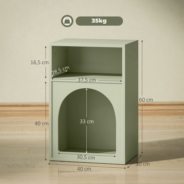 Mesa de Cabeceira Moderna Mesa de Cabeceira Estreita com 2 Compartimentos Abertos Desenho em Forma de Arco Mesa Auxiliar para Sala de Estar Quarto 40x30x60 cm Verde