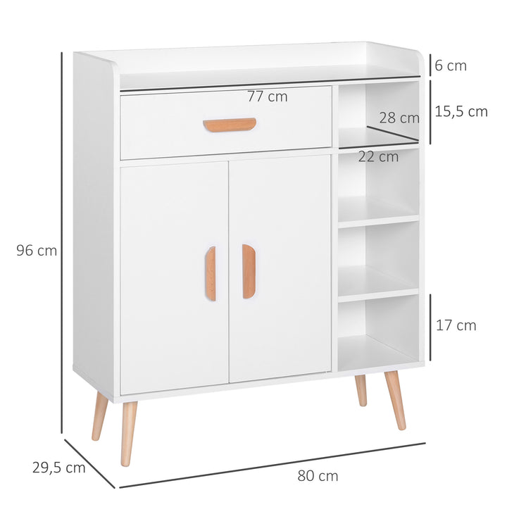 Armário Branco Móveis multiuso para cozinha sala de jantar sala de estar e casa de banho 80x29,5x96cm