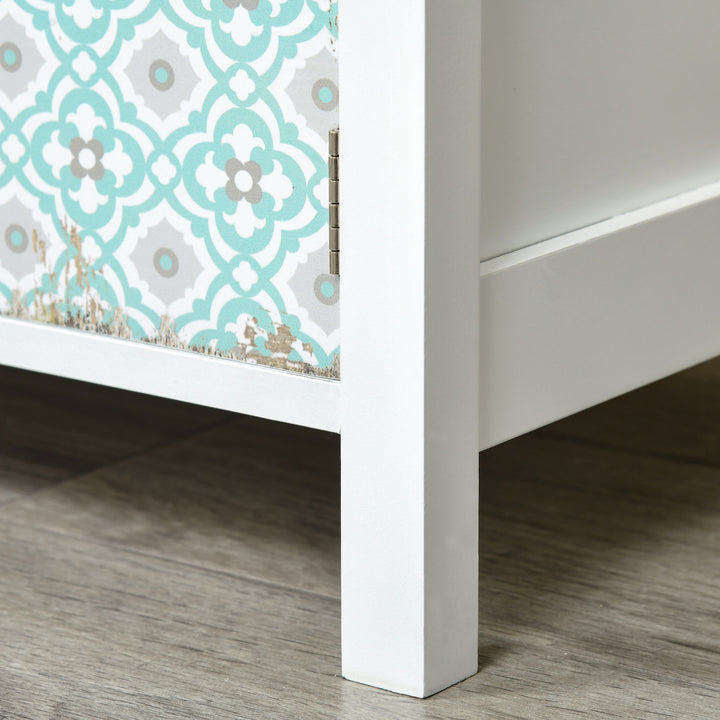 Cómoda com 2 Gavetas Cómoda para Dormitório Estilo Boémio com 3 Compartimentos Desenho Anti-Tombo para Sala de Estar Corredor 68x34x80 cm Multicor