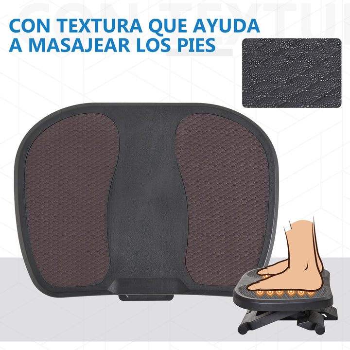 Apoio para os pés Altura Ajustável Massagem Alta Segurança Preto