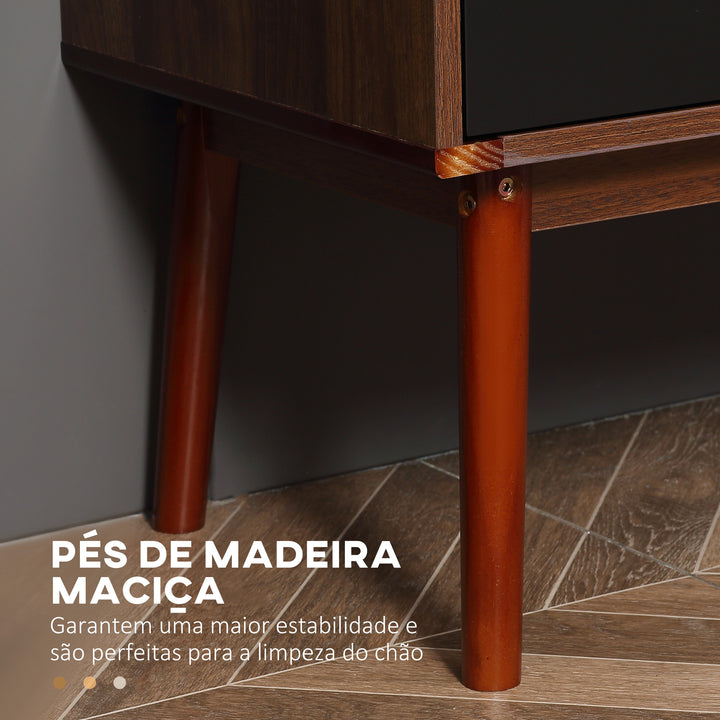 Suporte de TV para TV de 50 "com 2 gavetas e compartimento aberto Estilo Moderno 122x39x46 cm Marrom