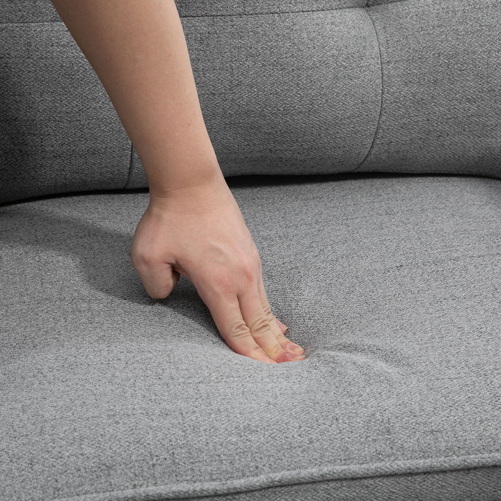 Poltrona Sala de Estar Poltrona Relax com Apoio para os Braços Assento Acolchoado e Pés de Aço Sofá Individual Moderno para Dormitório 76x68x80 cm Cinza