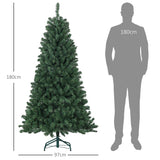 Árvore de Natal 180 cm Árvore de Natal Artificial com 760 Ramos de Arame de Memória e Base Recolhível Árvore de Natal para Sala Verde