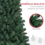 Árvore de Natal 180 cm Árvore de Natal Artificial com 760 Ramos de Arame de Memória e Base Recolhível Árvore de Natal para Sala Verde