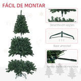 Árvore de Natal 180 cm Árvore de Natal Artificial com 760 Ramos de Arame de Memória e Base Recolhível Árvore de Natal para Sala Verde