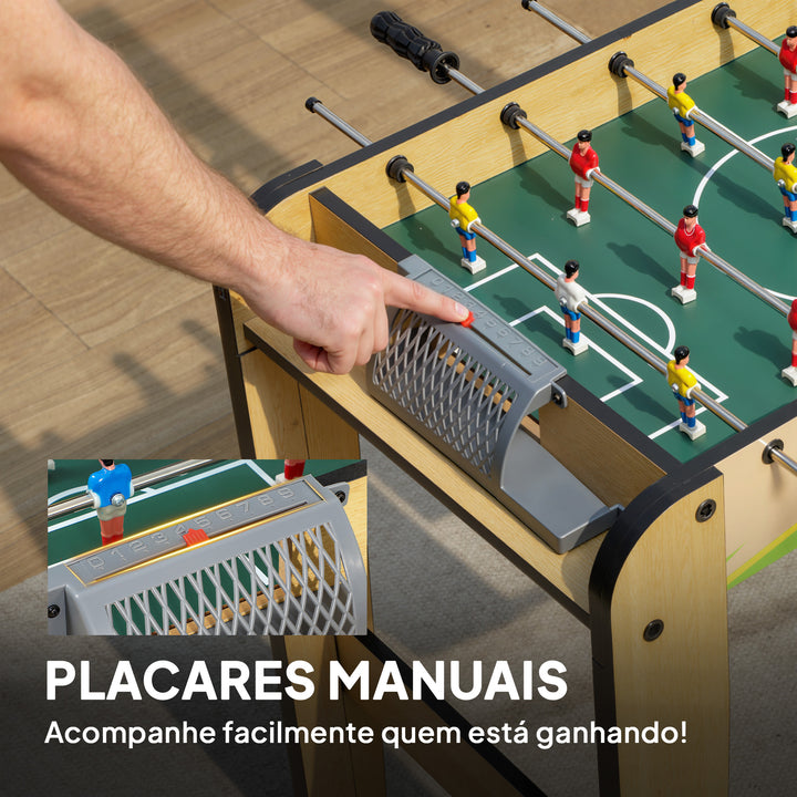 Matraquilho para Crianças em Madeira Mesa de Matraquilho com 2 Marcadores 6 Punhos 18 Jogadores 6 Varas e 2 Bolas Presente para Adultos Famílias Festas 75x66x75 cm Madeira