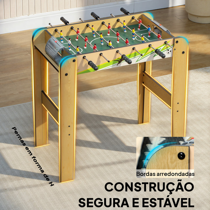 Matraquilho para Crianças em Madeira Mesa de Matraquilho com 2 Marcadores 6 Punhos 18 Jogadores 6 Varas e 2 Bolas Presente para Adultos Famílias Festas 75x66x75 cm Madeira
