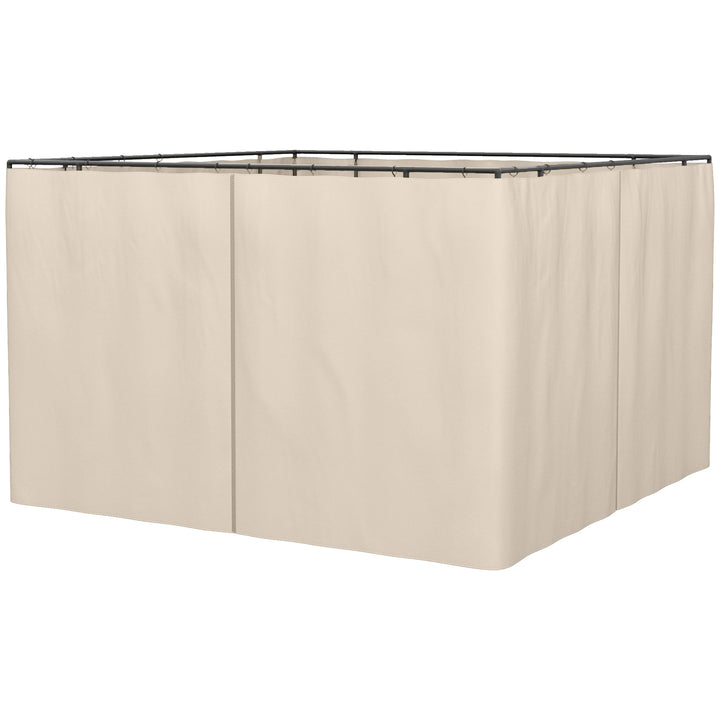 4 Paredes Laterais para Tenda 302x205 cm Laterais para Tenda Universal com Ganchos e Argola em C para Tenda de Jardim Terraço Bege