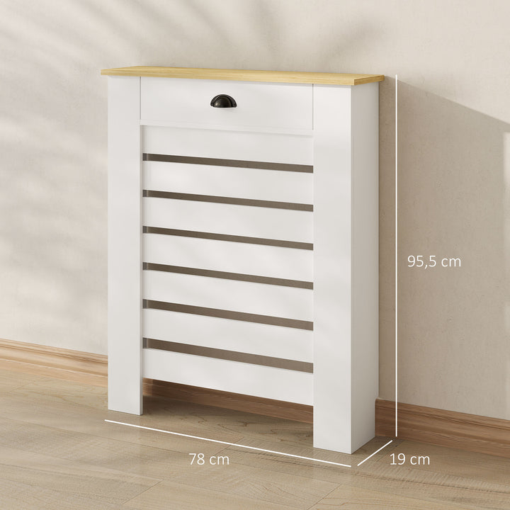 Cobertura para Radiador com Gaveta Cobertura para Radiador de MDF para Sala de Estar Dormitório Corredor 78x19x95,5 cm Branco