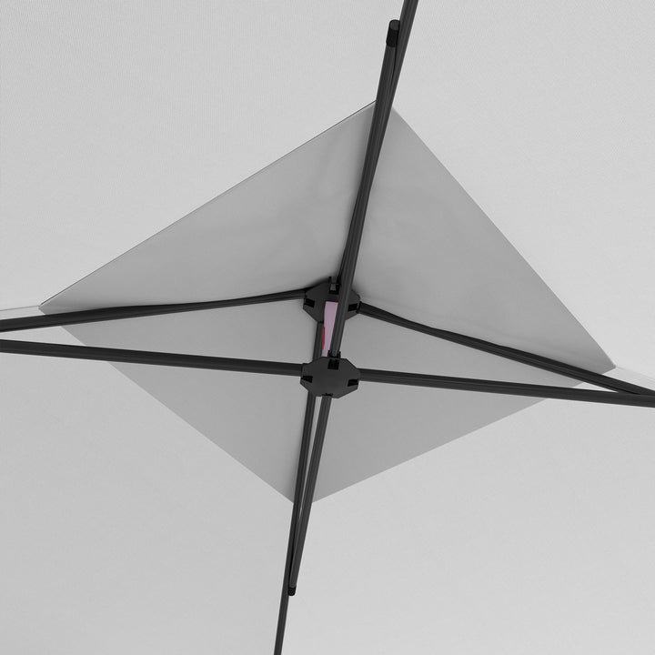 Tenda Dobrável 3x3m com Altura Ajustável Tenda de Jardim com 1 Parede Lateral Teto com Ventilação 4 Sacos de Areia e Bolsa de Transporte para Campismo Festas Branco