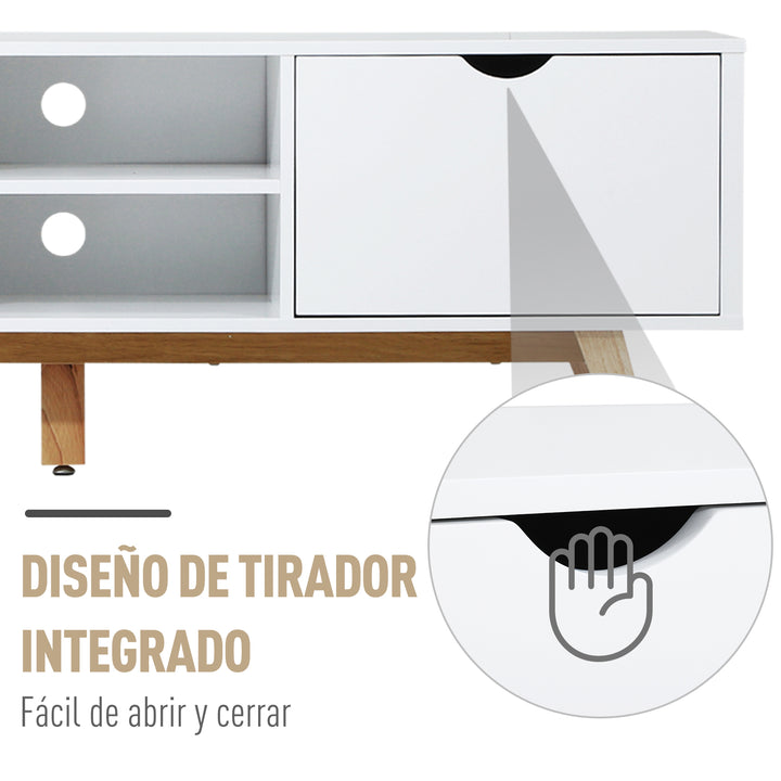 Armário de Televisão com armários Prateleiras Gerenciamento de cabos 150x39x50 Branco