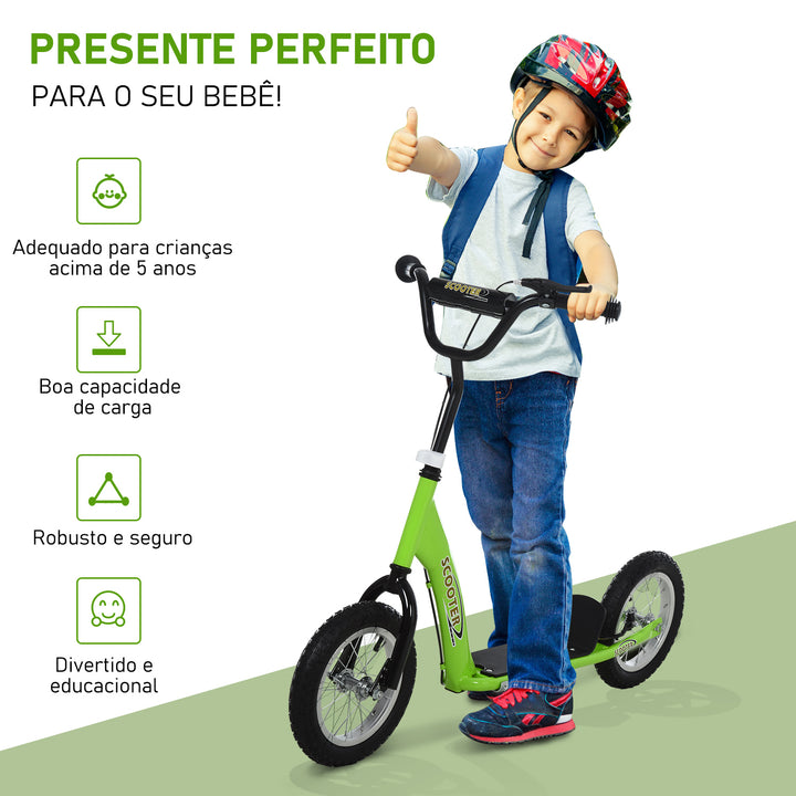 Trotinete com 2 pneus infláveis ??para crianças acima de 5 anos de altura ajustável