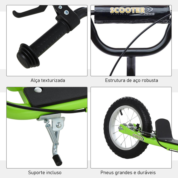 Trotinete com 2 pneus infláveis ??para crianças acima de 5 anos de altura ajustável