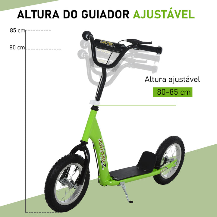 Trotinete com 2 pneus infláveis ??para crianças acima de 5 anos de altura ajustável