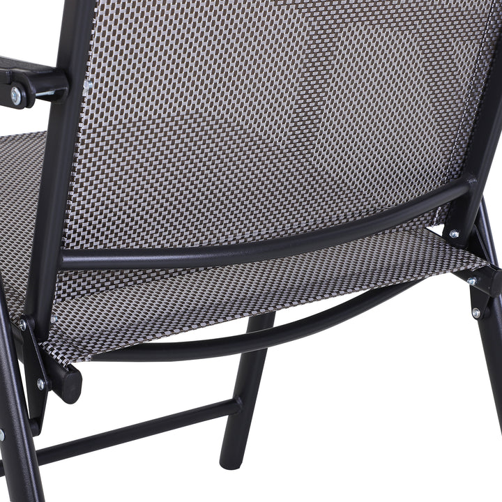 Conjunto de 2 cadeiras dobráveis para exterior Com braços Cadeiras para varandas Jardim Terraço 58x64x94 cm Cinzento Carga 100kg
