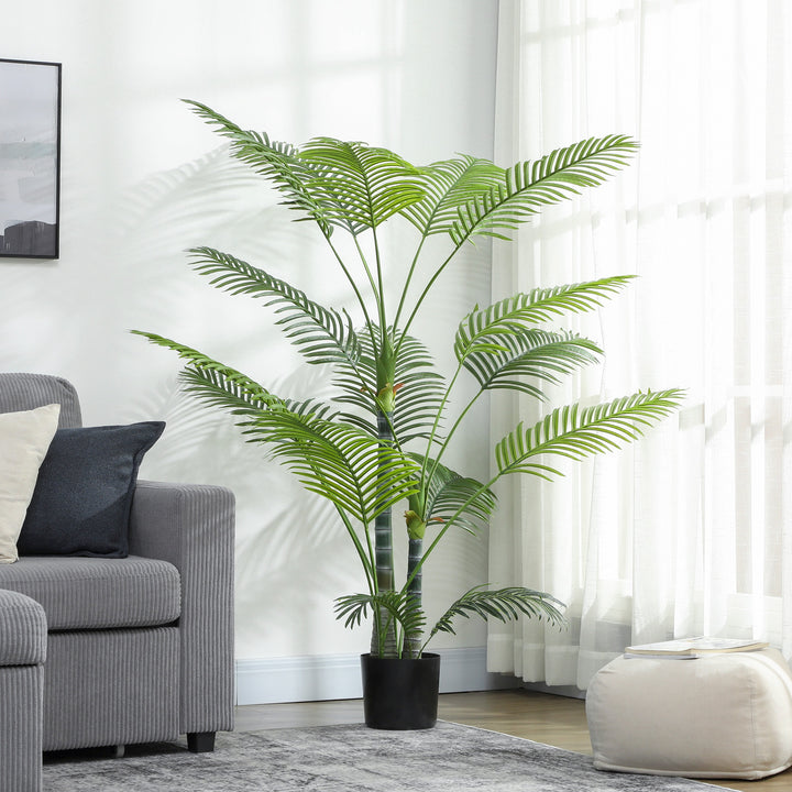 Planta Artificial Decorativa 170 cm Palmeira Artificial com Vaso e Folhas para Interior Casa Sala Escritório Verde
