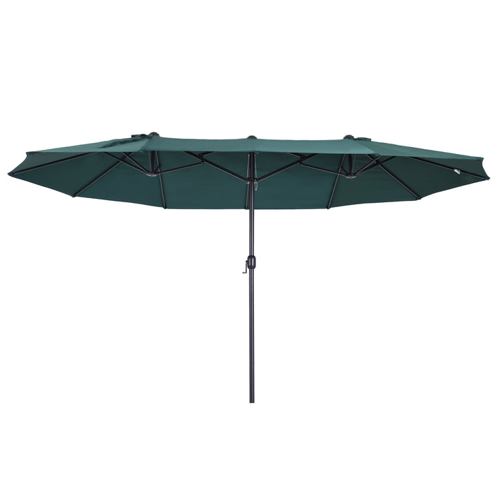 Pára-Sol Duplo de jardim com Manivela Resistente À Água e Proteção UV 460x240 cm Verde
