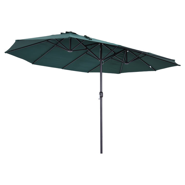 Pára-Sol Duplo de jardim com Manivela Resistente À Água e Proteção UV 460x240 cm Verde