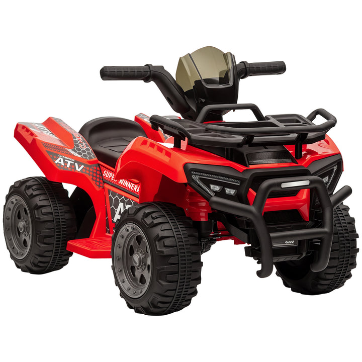 Quadriciclo Elétrico para Crianças de 18-36 Meses Veículo Elétrico a Bateria 6V Infantil com Faróis LED Velocidade 2km/h 66x44x42cm Vermelho