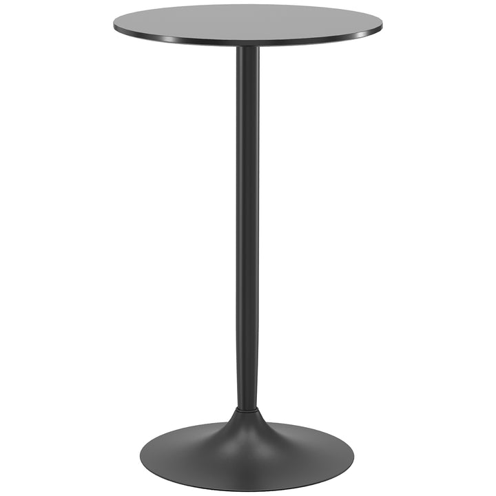 Mesa de Bar Redonda Mesa Alta de Cozinha Moderna com Bancada Pintada e Estrutura de Aço para 2 Pessoas para Casa Sala de Jantar Ø60x102 cm Preto