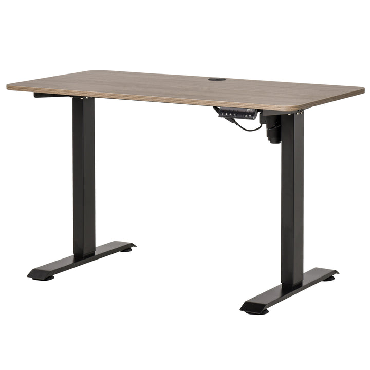 Secretária elétrica de pé Mesa ajustável em altura para escritório com 4 teclas de memória automática inteligente 120x60x72-116 cm moldura preto