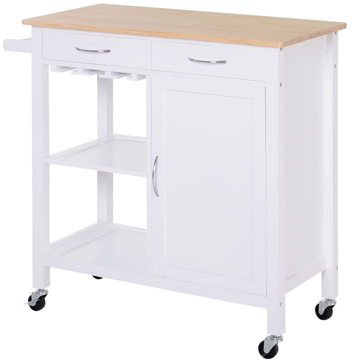 Carrinho de Cozinha com Rodinhas Prateleiras e Gaveta 88,5x40x86cm