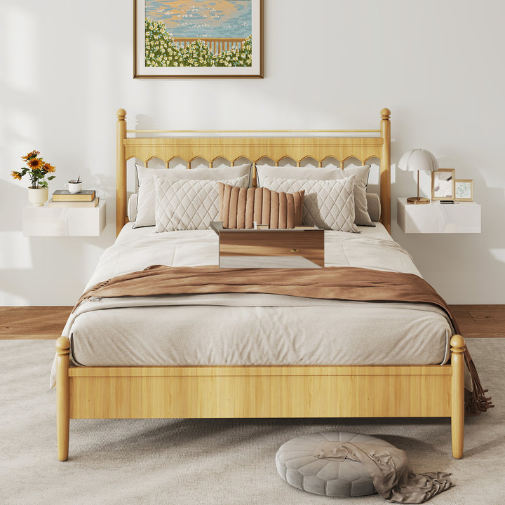 Conjunto de 2 Mesas de Cabeceira com 1 Gaveta Desenho Montado na Parede Estilo Moderno para Dormitório 40x30x15 cm Branco