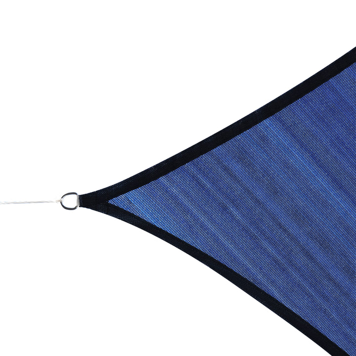 Vela de Sombra Retangular 4x6 m Toldo Vela de HDPE com Proteção UV Aneis em Forma de D e Cordas para Jardim Pátio Piscina Azul