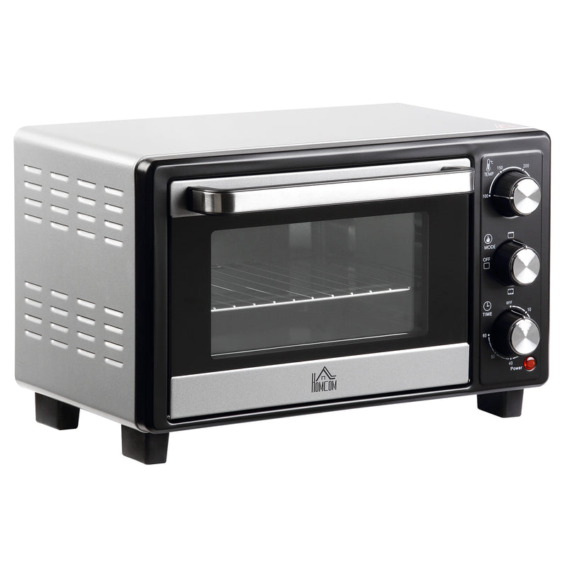 Mini Forno 16L 1400W com 3 Modos de Aquecimento Temperatura até 230°C Temporizador 60 Minutos Bandeja para Assar e Grade 44x32x28,1cm Prata