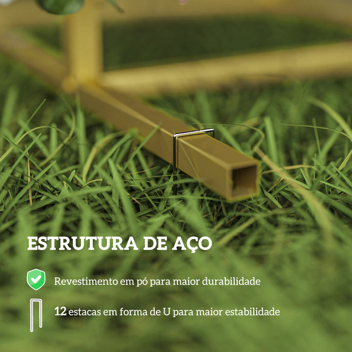Conjunto de 3 Arcos de Jardim para Rosas em Metal Arcos de Casamento de 220/200/180 cm com Revestimento em Pó Resistente às Intempéries para Plantas Trepadeiras Decoração de Pátio e Terraço Dourado